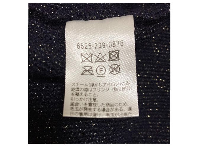 Autre Marque Fransenkleid Drawer Lame Milano Blau Marineblau - Ansicht 8