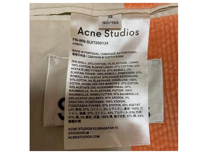 Chaqueta de pana entallada Acne Studios Naranja - vue 7