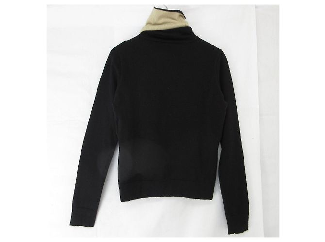 Timeless Chanel Cashmere Rollkragenpullover mit Logo Schwarz - Ansicht 2