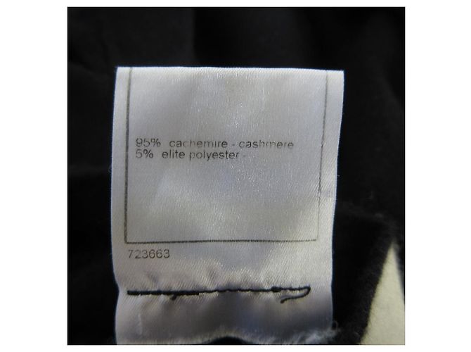 Timeless Chanel Cashmere Rollkragenpullover mit Logo Schwarz - Ansicht 6