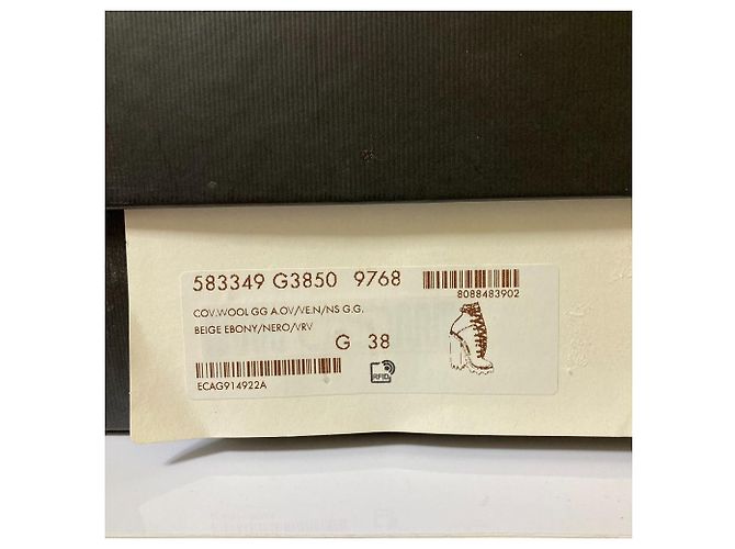 Gucci GG Shearling Wollknöchelstiefel Schwarz Mehrfarben Beige - Ansicht 14