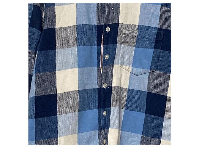Autre Marque Camicia in flanella FAT TITCH Check Selvedge Blu - vista 3