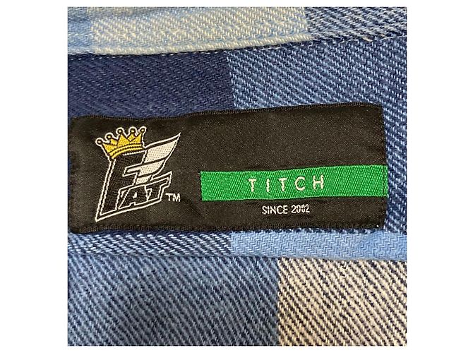 Autre Marque Camicia in flanella FAT TITCH Check Selvedge Blu - vista 4