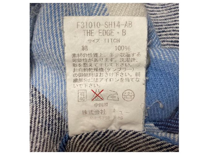 Autre Marque Camicia in flanella FAT TITCH Check Selvedge Blu - vista 5