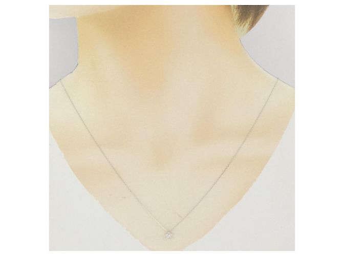 Autre Marque Collana a Fiore con Diamanti in Oro Bianco Au750 Argento - vista 6