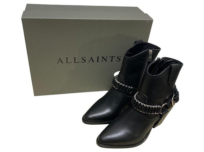 Autre Marque All Saints Lederstiefel Schwarz - Ansicht 10