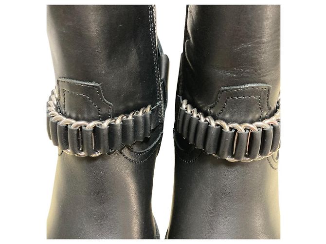 Autre Marque All Saints Lederstiefel Schwarz - Ansicht 14