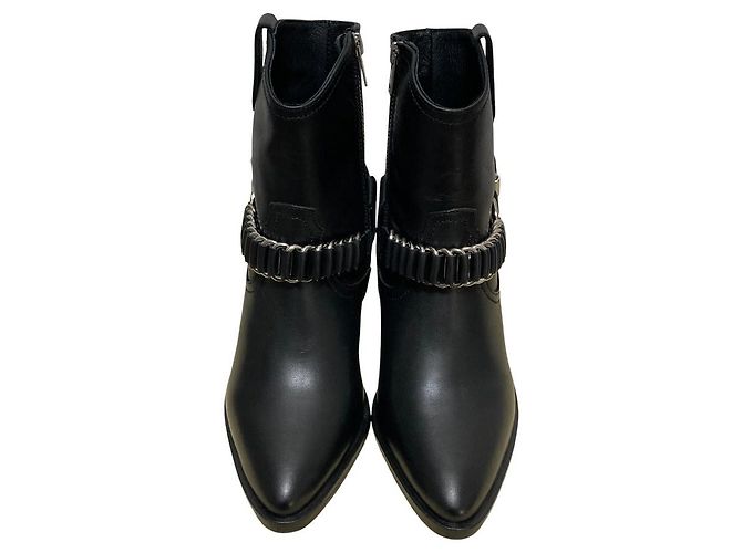 Autre Marque All Saints Lederstiefel Schwarz - Ansicht 2