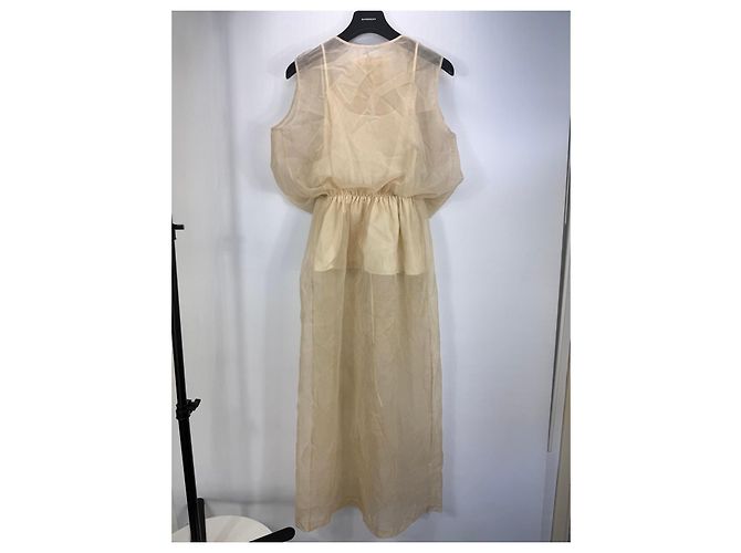 Autre Marque Uma Wang Top Largo de Organza - Beige - vista 4
