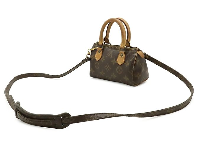 Borsa Louis Vuitton Monogram Mini Speedy Marrone Monogramma - vista 3