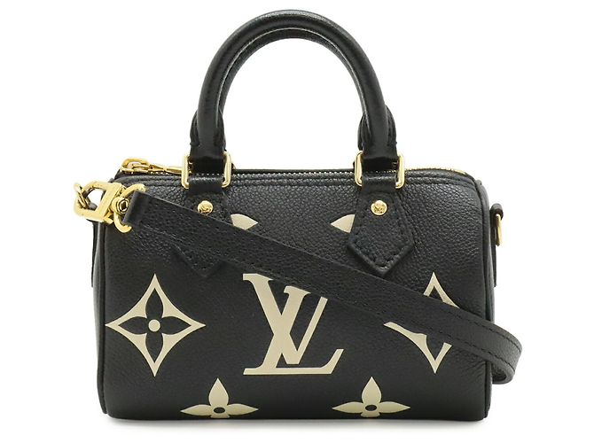 Borsa Louis Vuitton Monogram Empreinte Nano Speedy Nero Multicolore Beige Monogramma - vista 2