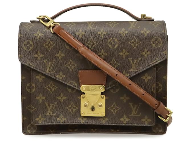 Borsa Louis Vuitton Monogram Monceau 28 Second Marrone Monogramma - vista 2