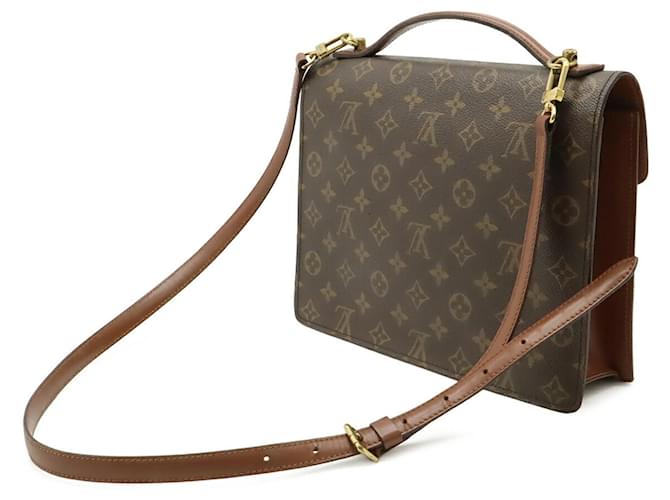 Borsa Louis Vuitton Monogram Monceau 28 Second Marrone Monogramma - vista 3
