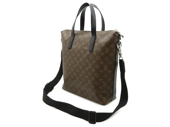Borsa Tote Louis Vuitton Monogram Macassar Kitan Marrone Nero Monogramma - vista 3