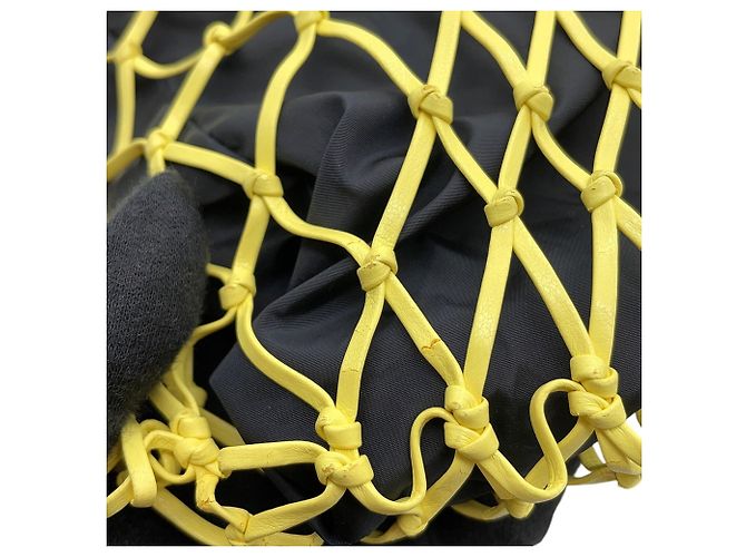 Bolso Tote de Malla Prada Negro Amarillo - vista 6