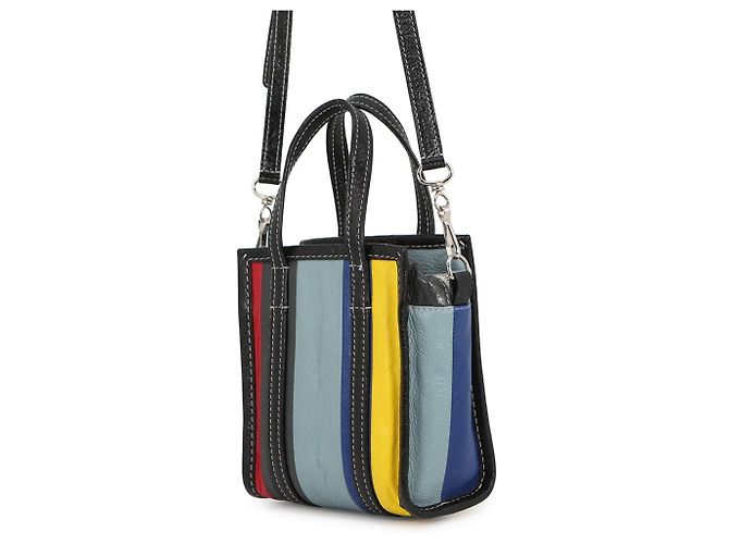 Borsa Balenciaga Bazaar Shopper XXS Nero Multicolore - vista 2