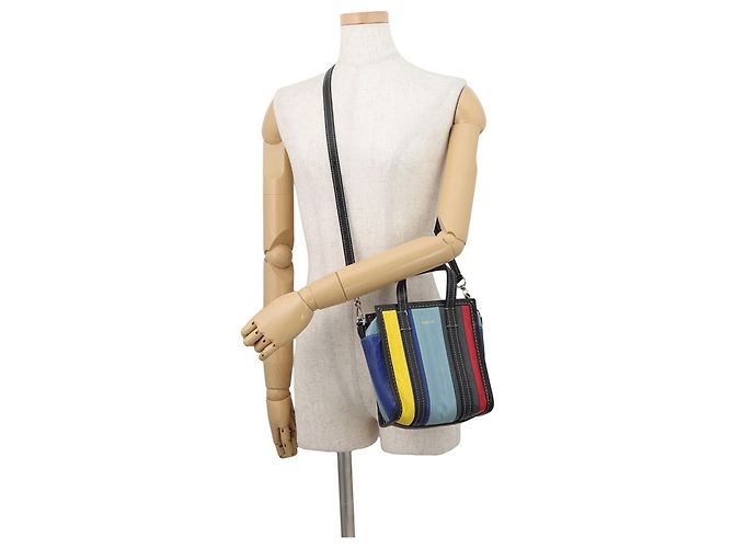 Borsa Balenciaga Bazaar Shopper XXS Nero Multicolore - vista 5