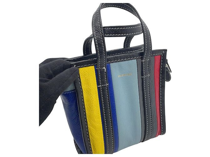 Borsa Balenciaga Bazaar Shopper XXS Nero Multicolore - vista 7