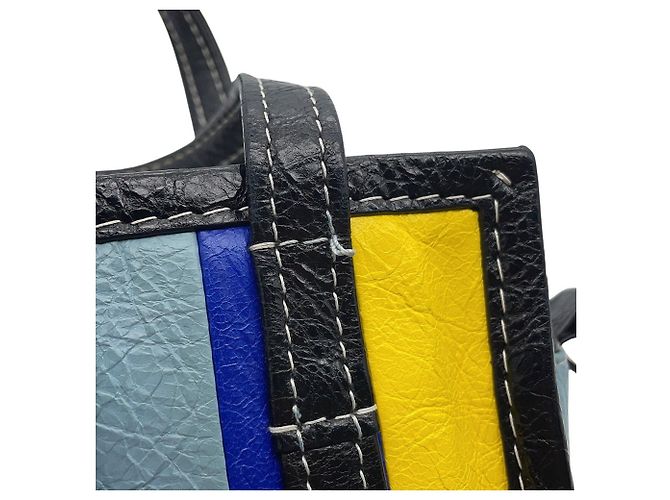 Borsa Balenciaga Bazaar Shopper XXS Nero Multicolore - vista 8