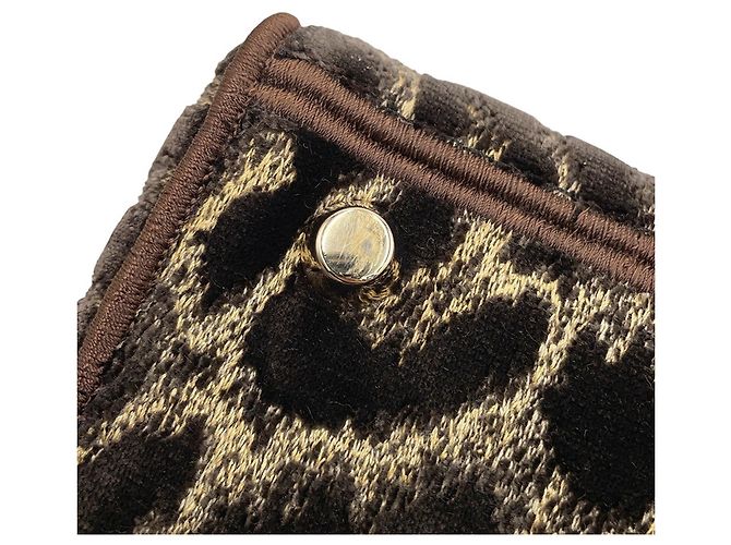 Borsa Christian Dior Lady D-Lite Medium in velluto Marrone Multicolore D'oro - vista 11