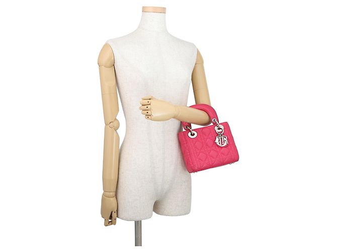 Mini borsa a mano Cannage Lady Christian Dior Rosa - vista 4