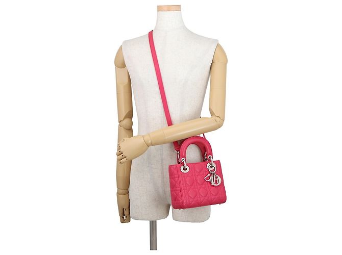 Mini borsa a mano Cannage Lady Christian Dior Rosa - vista 5