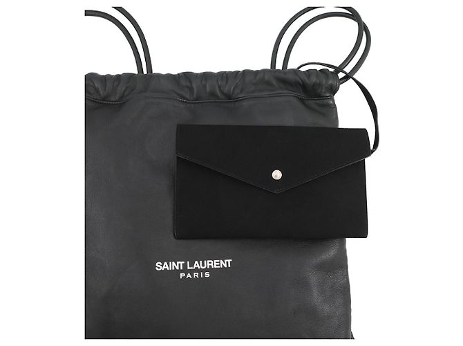 Zaino Teddy in pelle nera Yves Saint Laurent Nero - vista 15
