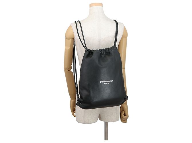 Zaino Teddy in pelle nera Yves Saint Laurent Nero - vista 4