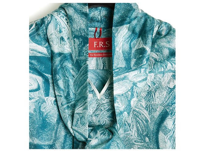 Autre Marque F.R.S. For Restless Sleepers L Ensemble FR40 Conjunto de Sarga de Seda Verde Azul UK12 US10 - vista 2