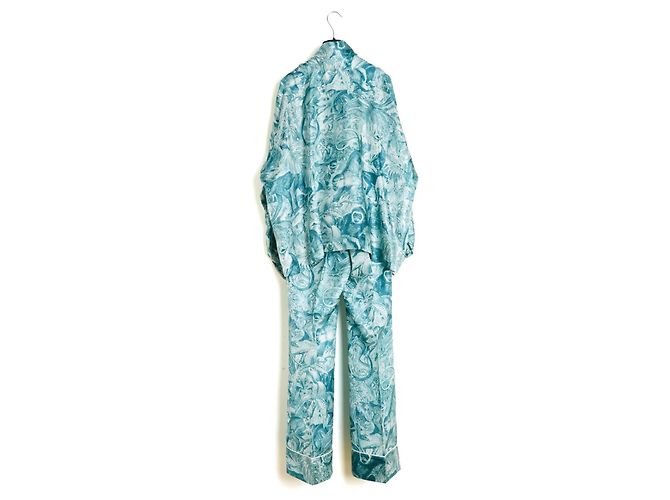 Autre Marque F.R.S. For Restless Sleepers L Ensemble FR40 Conjunto de Sarga de Seda Verde Azul UK12 US10 - vista 5