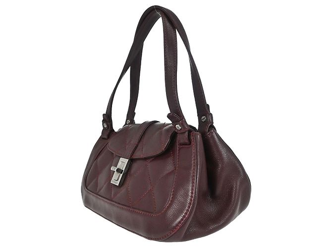 Borsa a tracolla Chanel Mademoiselle Lock Trapuntata Caviar Bordò - vista 3