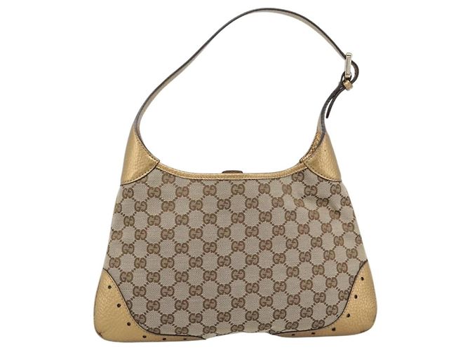 Gucci Vintage Jackie O Chain Hobo GG Canvas and leather Medium Beige - vista 2