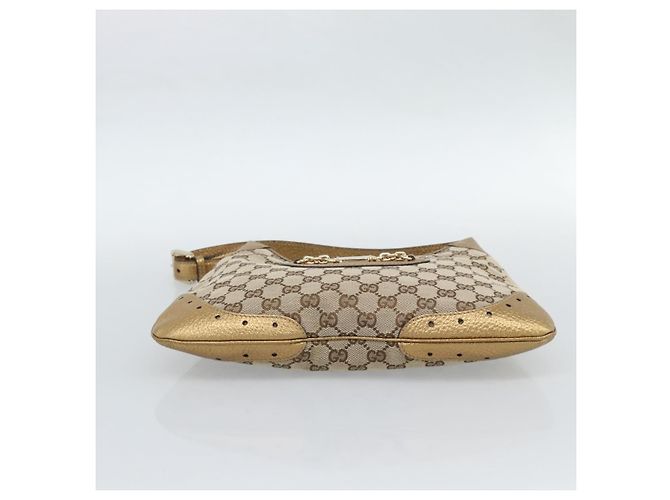 Gucci Vintage Jackie O Chain Hobo GG Canvas and leather Medium Beige - vista 5