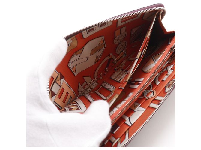 Hermès Hermes Azap Zip Around Epsom Long Bordò - vista 4