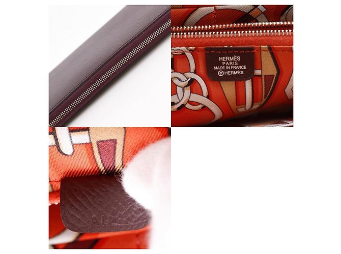 Hermès Hermes Azap Zip Around Epsom Long Bordò - vista 5
