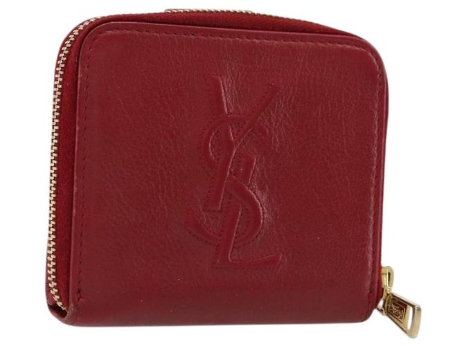 Saint Laurent Zipped Bifold Leather Red - view 2