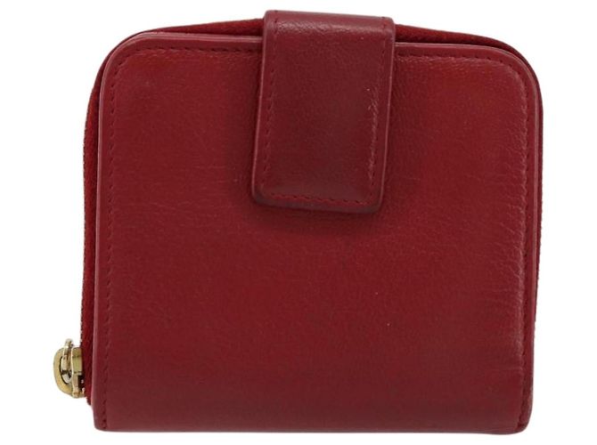 Saint Laurent Zipped Bifold Leather Red - view 3