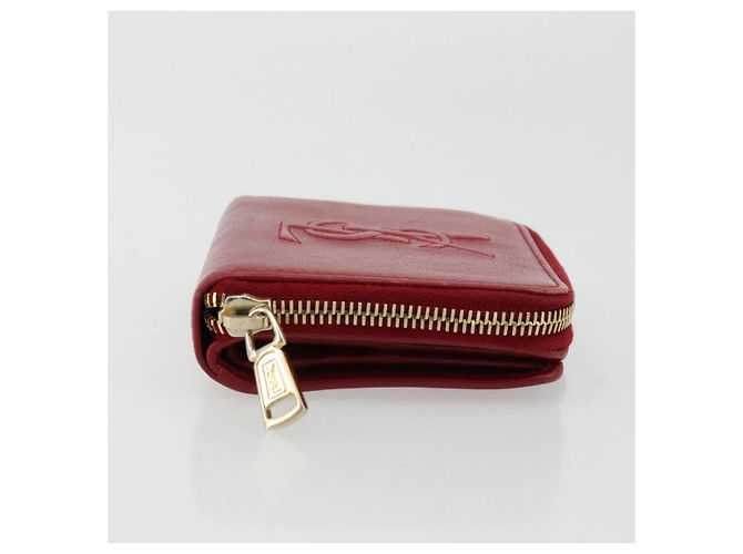 Saint Laurent Zipped Bifold Leather Red - view 4