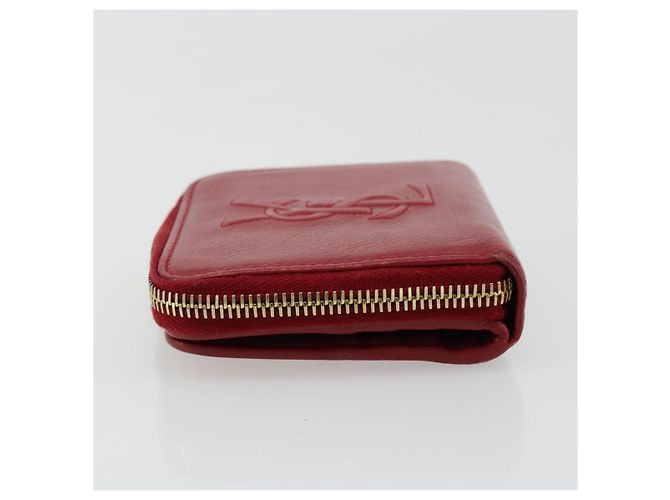 Saint Laurent Zipped Bifold Leather Red - view 5
