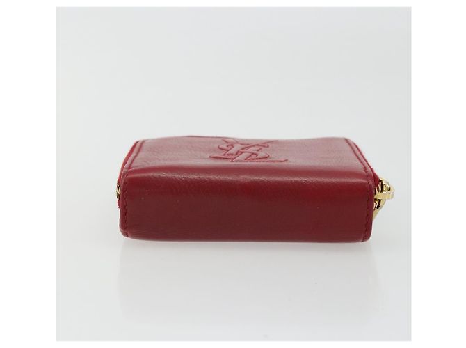 Saint Laurent Zipped Bifold Leather Red - view 7
