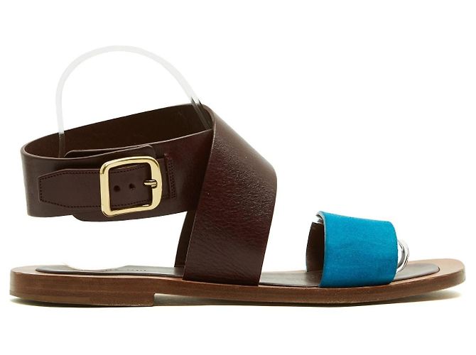 Sandali Celine 2 toni EU38.5 Phoebe Philo Sandali piatti 2 toni UK5.5 US8 Céline Marrone Blu - vista 2