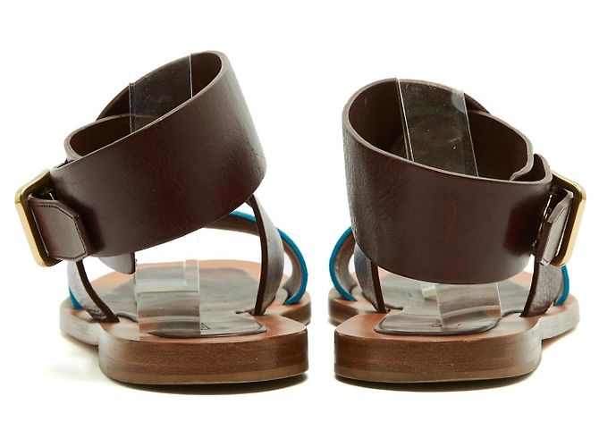 Sandali Celine 2 toni EU38.5 Phoebe Philo Sandali piatti 2 toni UK5.5 US8 Céline Marrone Blu - vista 4