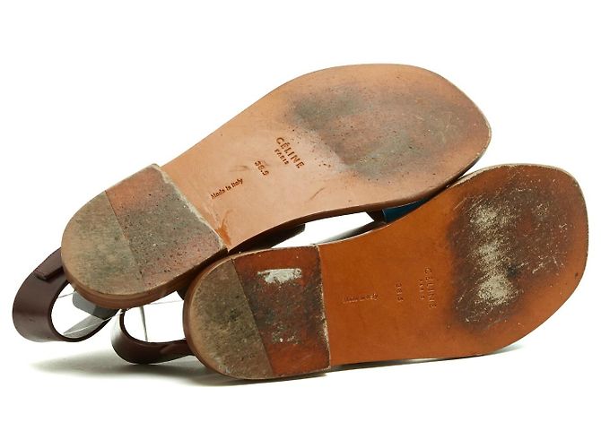 Sandali Celine 2 toni EU38.5 Phoebe Philo Sandali piatti 2 toni UK5.5 US8 Céline Marrone Blu - vista 5