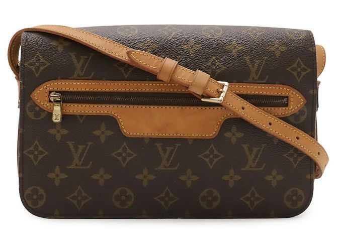 Borsa a tracolla Louis Vuitton Monogram Saint Germain 28 Marrone Bianco Monogramma - vista 2