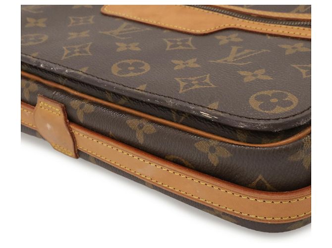 Borsa a tracolla Louis Vuitton Monogram Saint Germain 28 Marrone Bianco Monogramma - vista 4