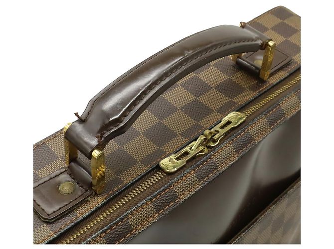 Borsa Louis Vuitton Damier Porte Ordina Tour Savanna Marrone Bianco Damier ebene - vista 5