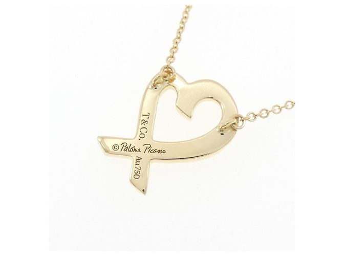 Tiffany & Co Kleines Tiffany Loving Heart Halskette Golden - Ansicht 4