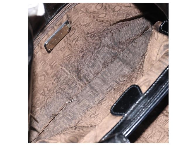 Salvatore Ferragamo Gancini Leder Handytasche mit Griff Large Schwarz - Ansicht 5