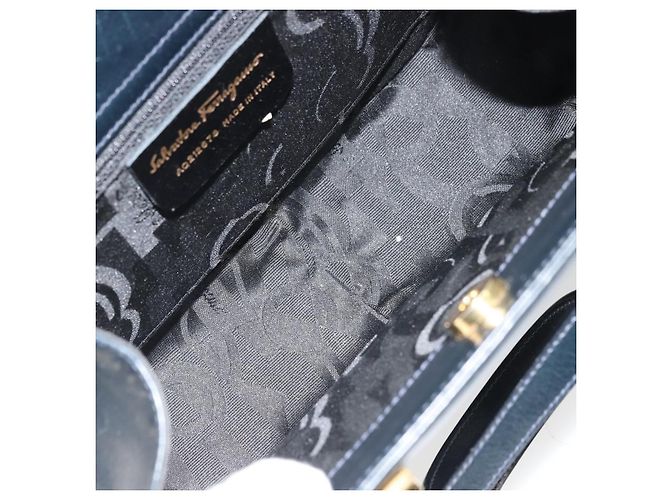Salvatore Ferragamo Gancini Leather Small Navy blue - view 5