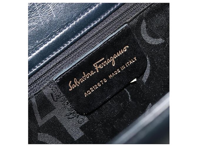 Salvatore Ferragamo Gancini Leather Small Navy blue - view 6